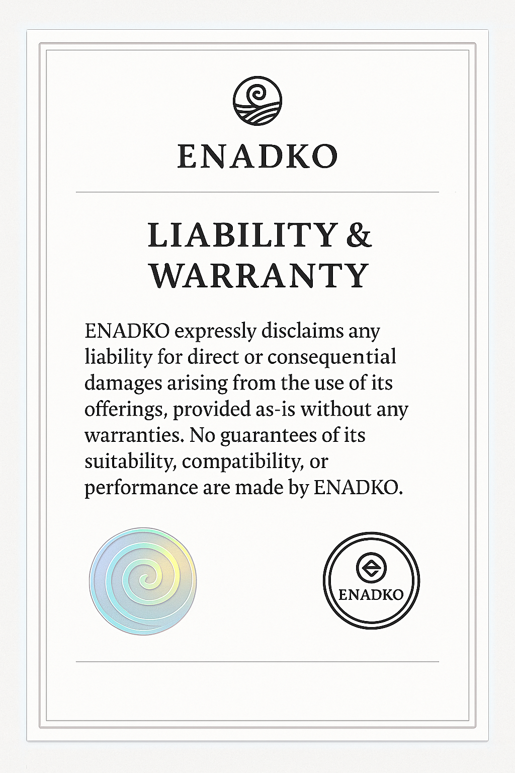 Liability & Warranty